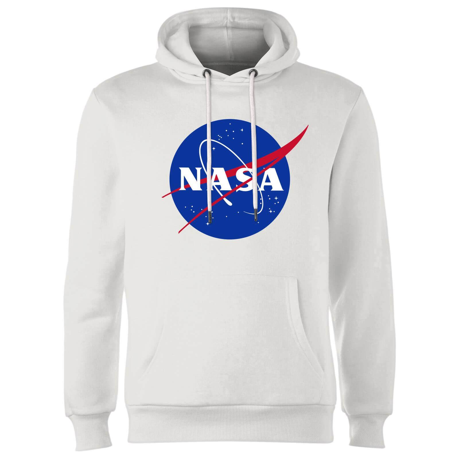 White NASA Logo - NASA Logo Insignia Hoodie - White Clothing | Zavvi