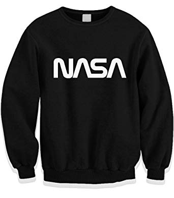 White NASA Logo - ACID WASH PRINT LTD NASA Logo White Text Jumper [S > XXXL]: Amazon