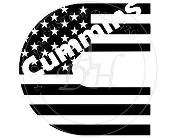 American Flag Cummins Logo - Cummins decals | Etsy