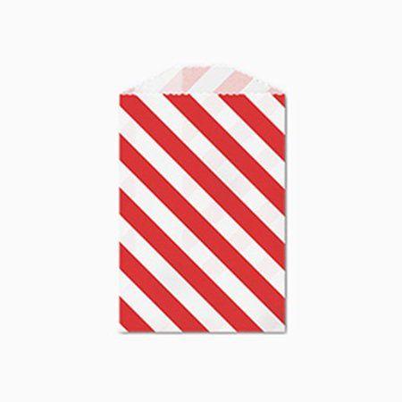 Red White Diagonal Rectangle Logo - 25 Red and White Diagonal Stripe Little Bitty Bags 2.75 X 4 Inches ...