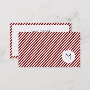 Red White Diagonal Rectangle Logo - Red And White Diagonal Stripes Business Cards | Zazzle