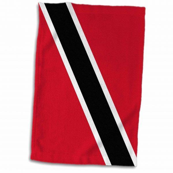 Red White Diagonal Rectangle Logo - 3D Rose Flag Of Trinidad And Tobago Red White Black Diagonal The Sun