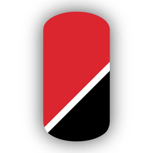 Red White Diagonal Rectangle Logo - Red & Black with White Diagonal Stripe Nail Wrap