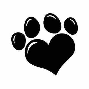 Puppy Paw Logo - Paw Heart Animal Dog Puppy Logo Diecut Vinyl Decal Sticker Car