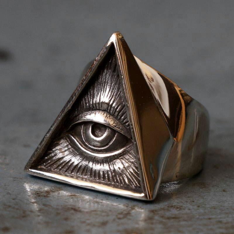 Illuminati Logo - illuminati Ring sterling silver Biker freemason triangle masonic