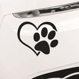 Puppy Paw Logo - Pet Paw Print With Heart Dog Cat Vinyl Decal Car Window Bumper
