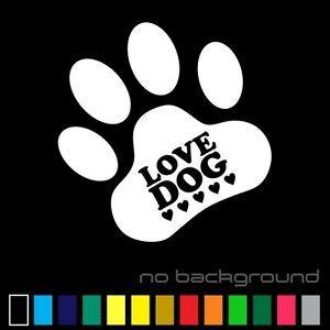 Puppy Paw Logo - Love Dog Sticker Vinyl Decal Paw Pet Animal Print Car Window