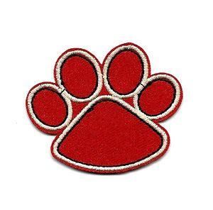 Puppy Paw Logo - 2X1.75 Clifford Big Red Dog RED PUPPY PAW EMBROIDERED IRON ON SEW