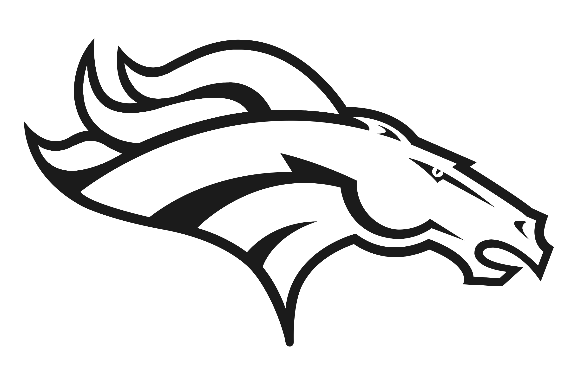 Black and White Broncos Logo - Denver Broncos Logo PNG Transparent & SVG Vector - Freebie Supply