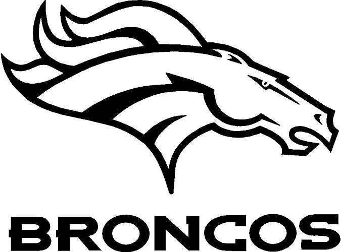 Black and White Broncos Logo - SUPERBOWL SALE Broncos Team Logo Car Decal