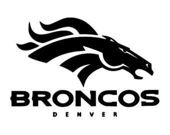 Black and White Broncos Logo - Denver bronco art