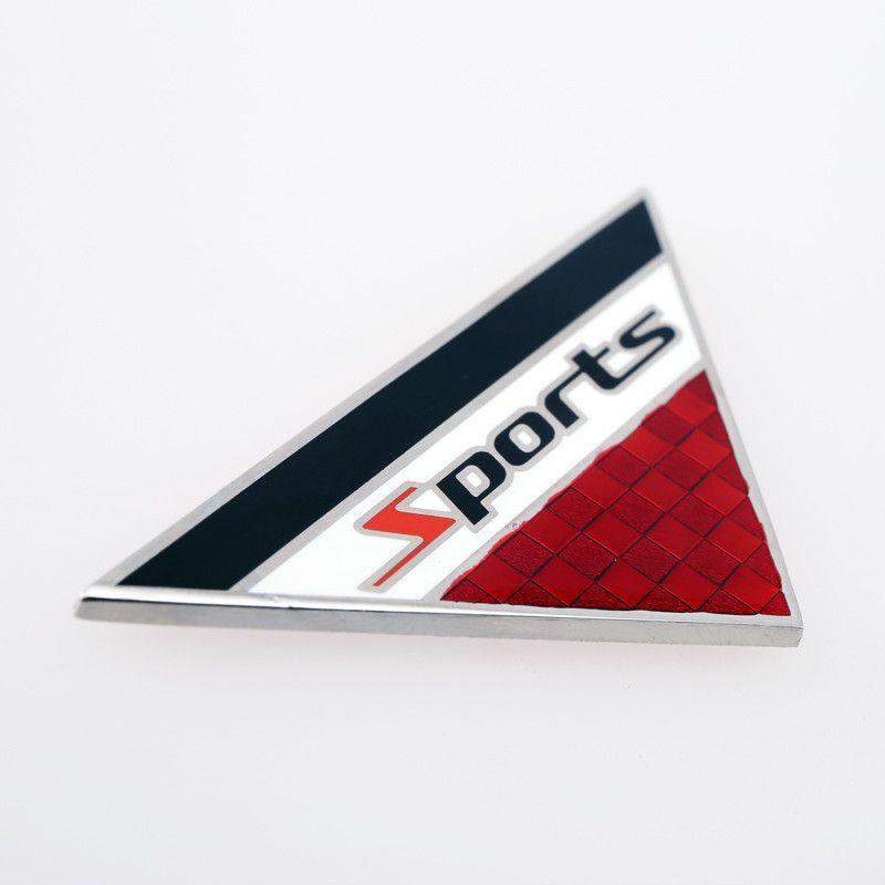 Red Triangle Sports Logo - ETIE Free Shipping Triangle Sports Logos OEM Nameplate Metal Sticker ...