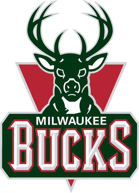 Red Triangle Sports Logo - Milwaukee Bucks Primary Logo (2007) green buck head above script
