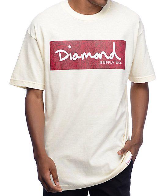 Diamond Clothing Brand Logo - Diamond Supply Co Radiant Box Logo Cream T-Shirt | Zumiez