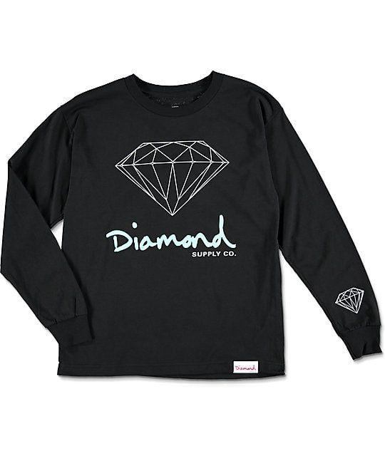 Diamond Clothing Brand Logo - Diamond Supply Co Boys OG Sign Long Sleeve T Shirt