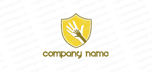 A F Inside Shield Logo - hands inside shield | Logo Template by LogoDesign.net