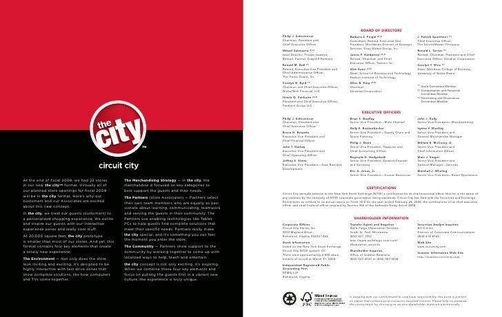 Circuit City the City Logo - Circuit City Stores 2008 Annual Report And Form 10 K