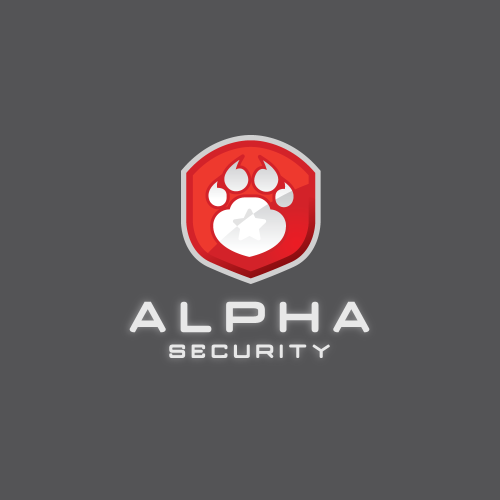 A F Inside Shield Logo - For Sale: Alpha Security Dog Paw Shield Logo | Logo Cowboy