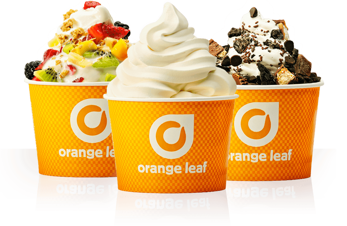 Orange Leaf Frozen Yogurt Logo - This company recently updated it's symbol logo. The symbol is sort