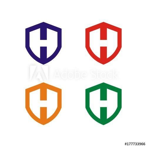 A F Inside Shield Logo - H logo initial letter design template vector inside shield shape ...