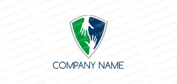 A F Inside Shield Logo - helping hands inside shield | Logo Template by LogoDesign.net