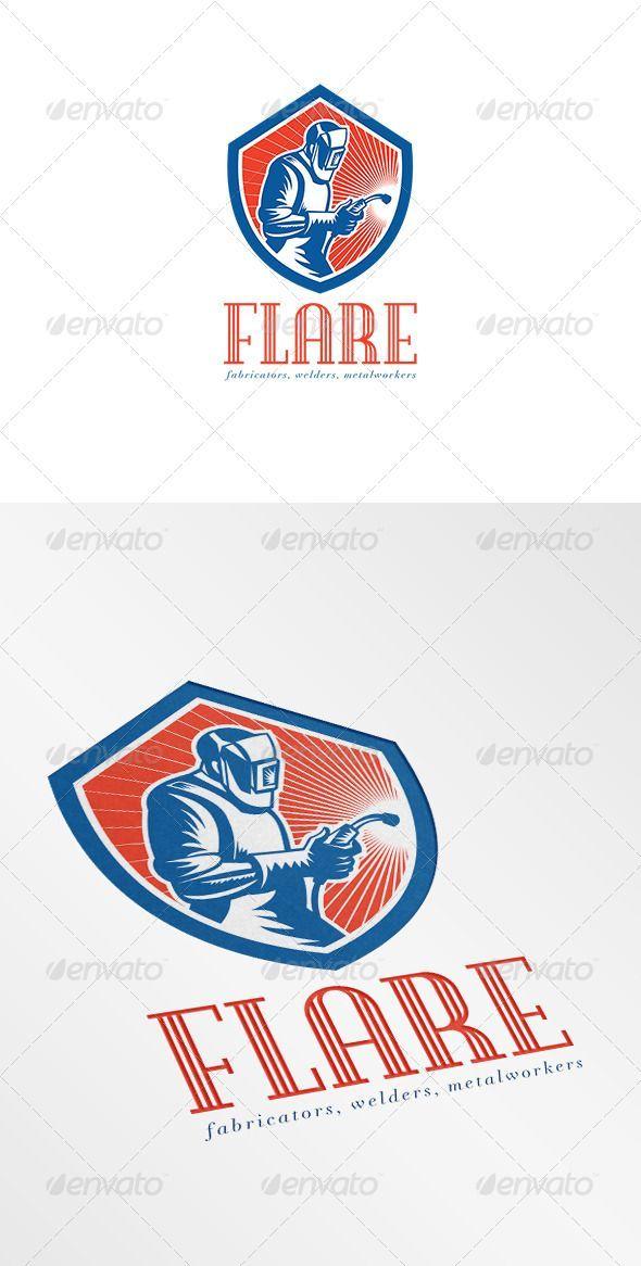 A F Inside Shield Logo - Logo illustration of welder worker working using welding torch ...