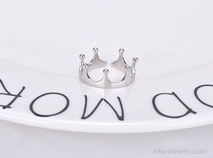Silver Crown Logo - Shop 925 Sterling Silver Crown Ring (Open Adjustable) [MJ 1225]