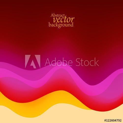 Yellow and Red Waves Logo - Color pink, yellow and red waves abstract vector background