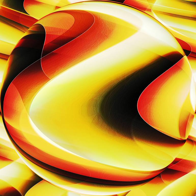 Yellow and Red Waves Logo - Yellow and red waves New Media by Tiia Vissak | Saatchi Art