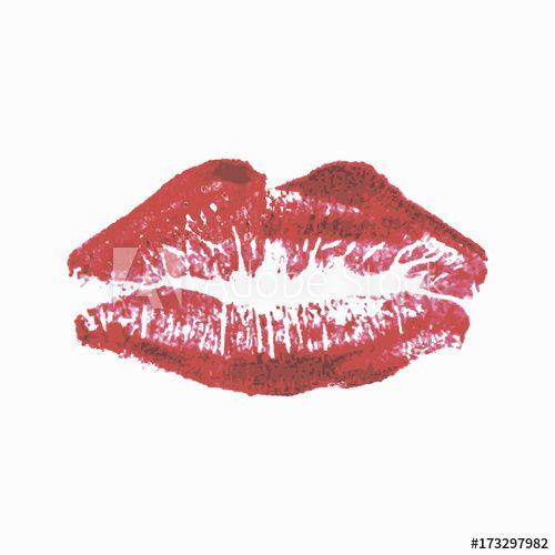 Kiss Mouth Logo - Lipstick kiss. Realistic lips print. Typography for design clothes ...