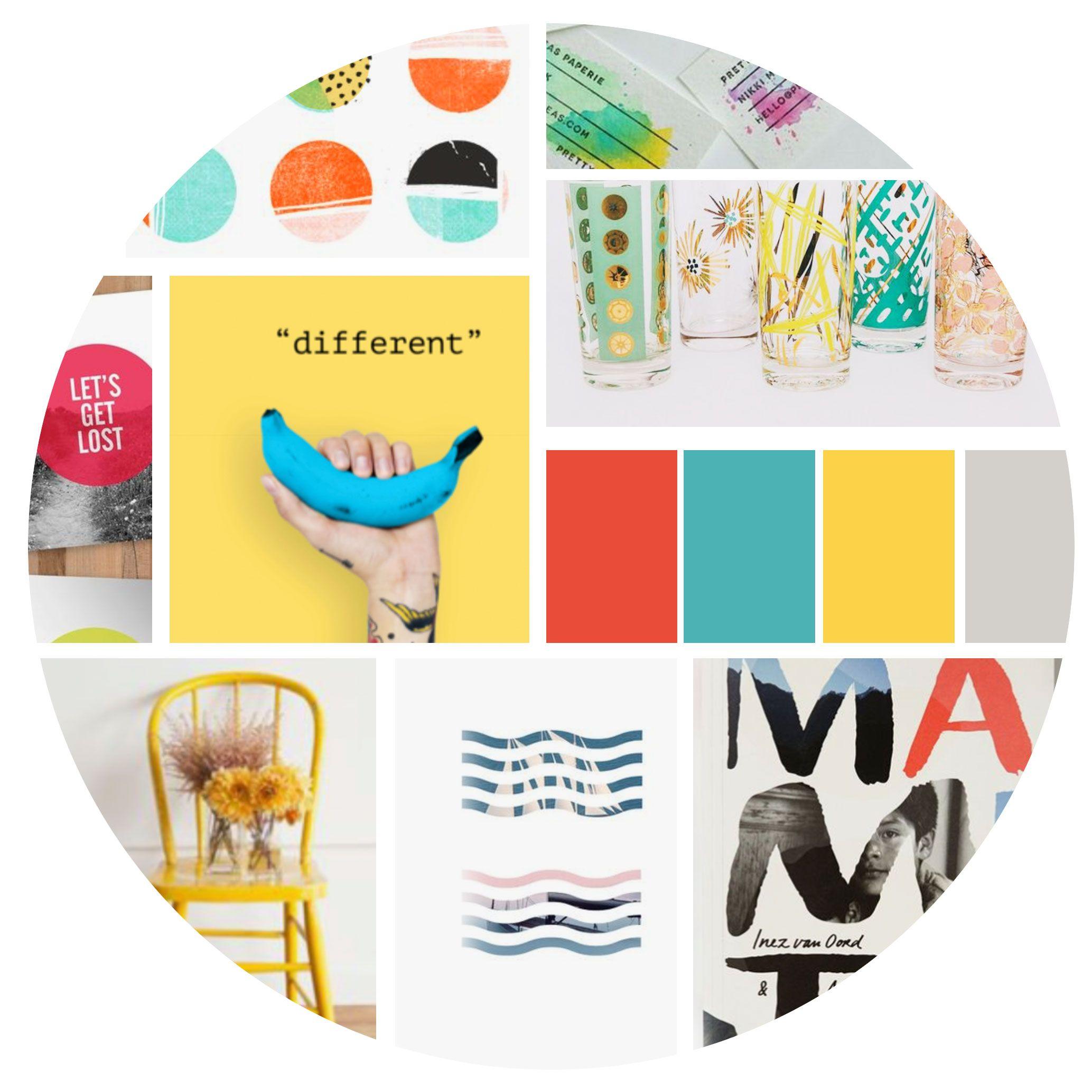 Yellow and Red Waves Logo - A moodboard for a very creative, bright and colourful client ...