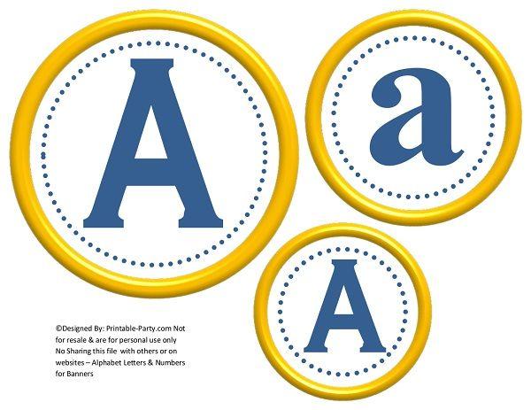 Blue Yellow Circle Logo - 3D Circle Printable Banner Letters A Z 0 9. Create A Personalized