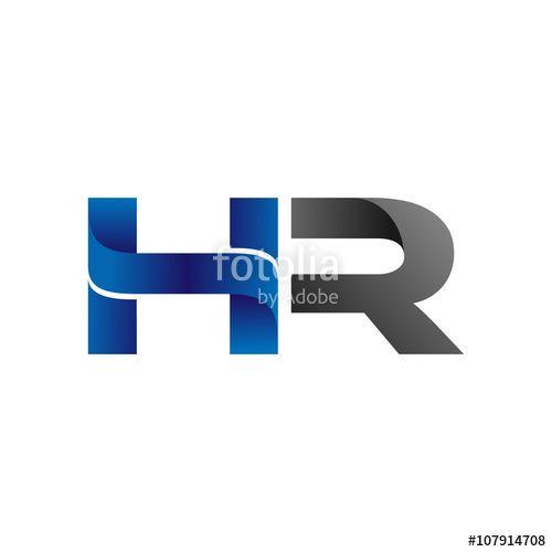 HR Logo - Modern Simple Initial Logo Vector Blue Grey hr Stock image