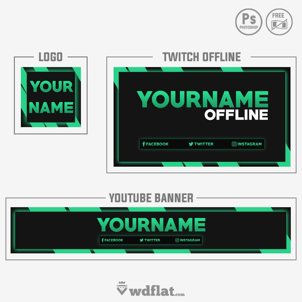 Green Banner Logo - Green Outside | Twitch and Youtube Templates