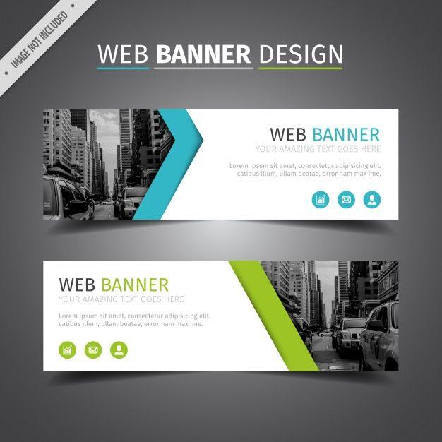 Green Banner Logo - Blue and green web banner design Vector | Free Download