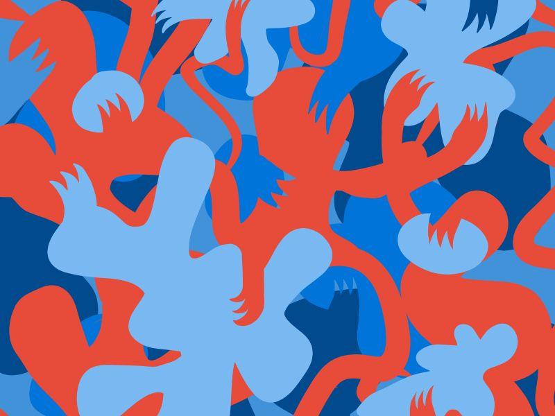 Red and Blue Blobs Logo - Red Blue Claws and Blobs by Paul Antonson | Dribbble | Dribbble