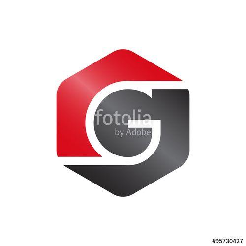 Red Hexagon G Logo - G Red And Grey Hexagonal Letter Logo Vector Stock image and royalty