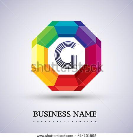 Red Hexagon G Logo - G Letter colorful logo in the hexagonal. Vector design template ...