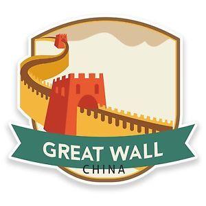 Great Wall of China Logo - x 10cm Great Wall of China Vinyl Sticker Luggage Travel Tag Label