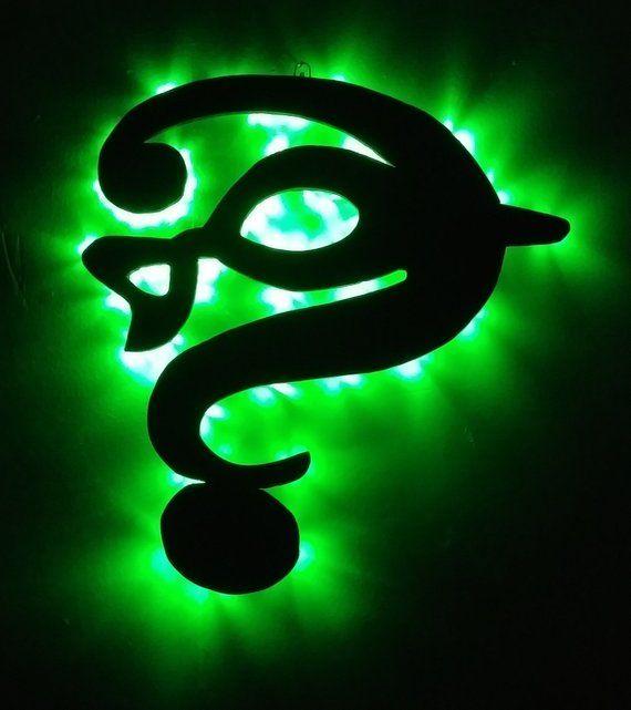 Riddler Logo - The Riddler Logo Lighted Wood Wall Hanging