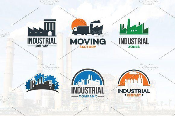 Industrial Company Logo - 6 Factory Industrial Company Logo ~ Logo Templates ~ Creative Market