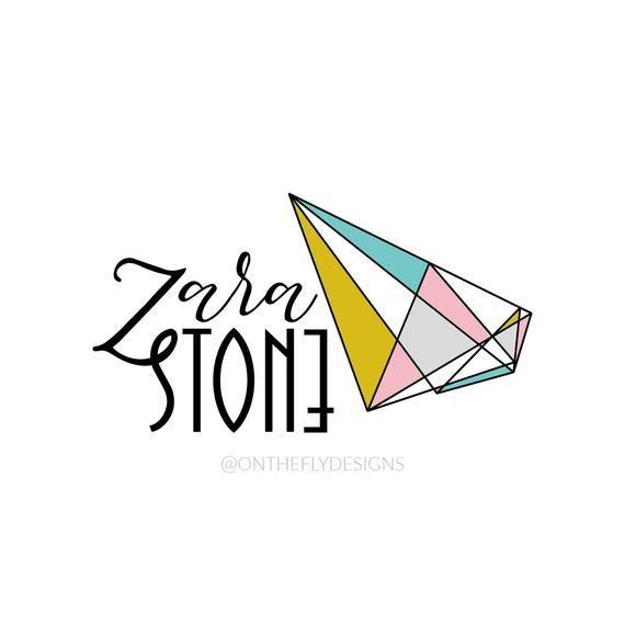 Diamond Shape Sports Logo - Zara Stone Modern Geometric Diamond Logo Photography Watermark | Etsy