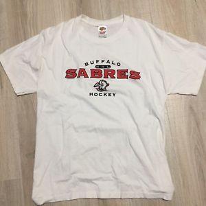 Red and Black Sabres Logo - Vintage 90s BUFFALO SABRES NHL Hockey Red Black Goat Head Shirt L