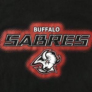 Red and Black Sabres Logo - Vintage Large Men's Lee Sport Buffalo Sabres Hockey NHL Red Black T ...