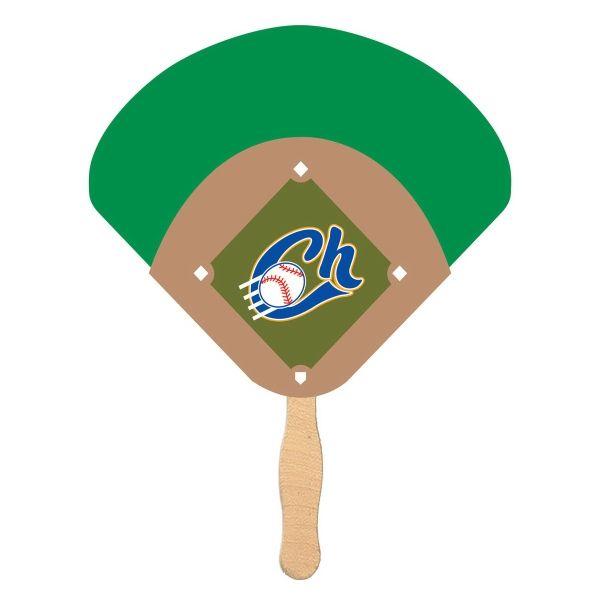 Diamond Shape Sports Logo - Baseball Diamond Shaped Fan - Mini - GOimprints