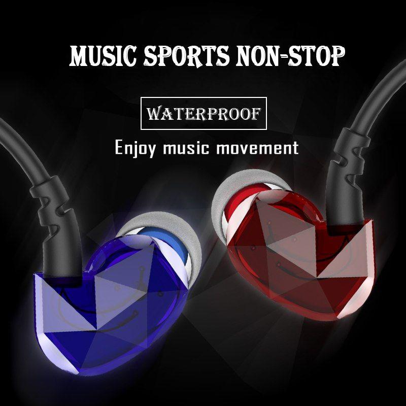 Diamond Shape Sports Logo - Sweatproof Sports Earphones Diamond Shape In Ear Stereo Earphones