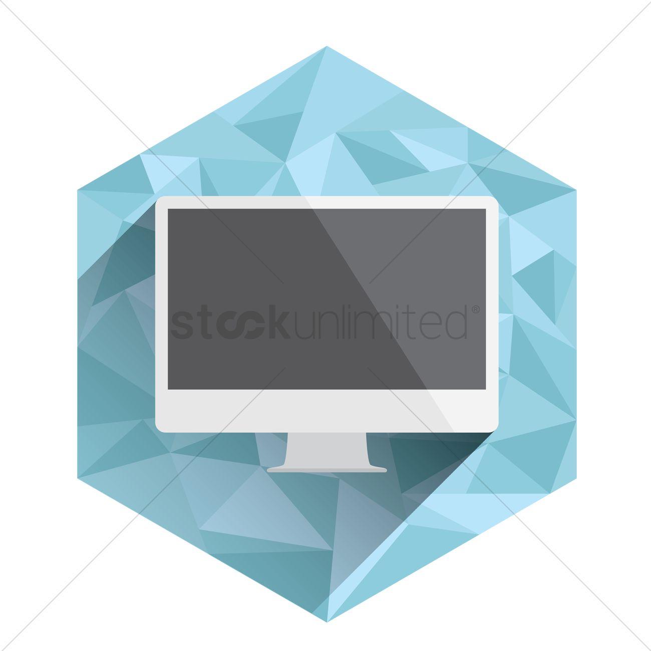 Hexagon Computer Logo - Computer monitor on abstract hexagon Vector Image - 1264472 ...