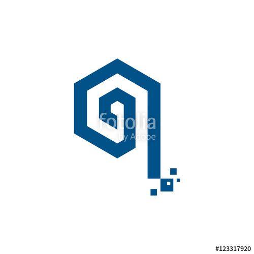 Hexagon Computer Logo - Digital Q Letter Computer Hexagon Technology Logo