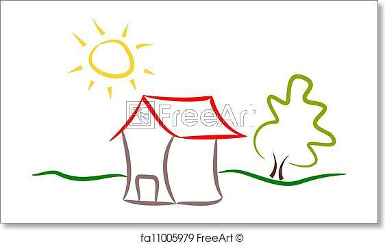 Simple House Logo - Free art print of House logo. Simple house illustration | FreeArt ...