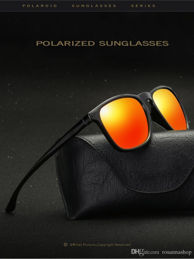 Black Square Sports Logo - Polarized Men Sunglasses Mirror Oversized Black Square Driver Fishing Sun  Glasses Sports HD Lens Womens Designer Mens YW056